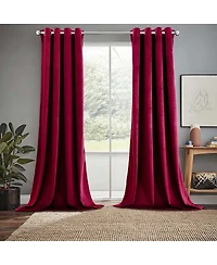 Heavyweight Velvet Grommet Curtain Panels (Set of 2