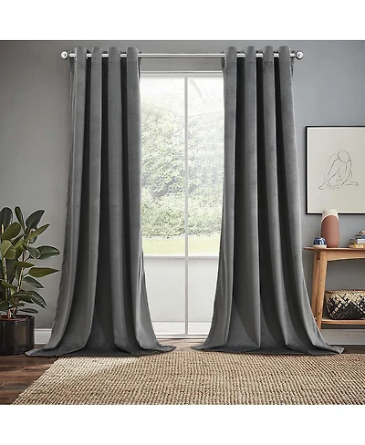 Heavyweight Velvet Grommet Curtain Panels (Set of 2