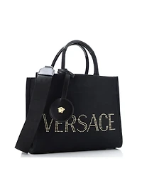 Pre-Owned Versace Medium La Medusa Tote Studded Canvas