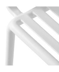 Outdoor Stackable Polypropylene Plastic Resin Dining Armchairs (Set of 4)