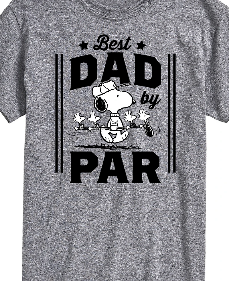 Airwaves Men's Peanuts Snoopy Father's Day Best Dad by Par Short Sleeve T-Shirt