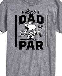 Airwaves Men's Peanuts Snoopy Father's Day Best Dad by Par Short Sleeve T-Shirt