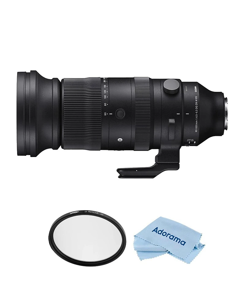 Sigma 60-600mm f/4.5-6.3 Dg Dn Os Sports Lens for Sony E Bundle with 105mm Uv Filter, Microfiber Cleaning Cloth