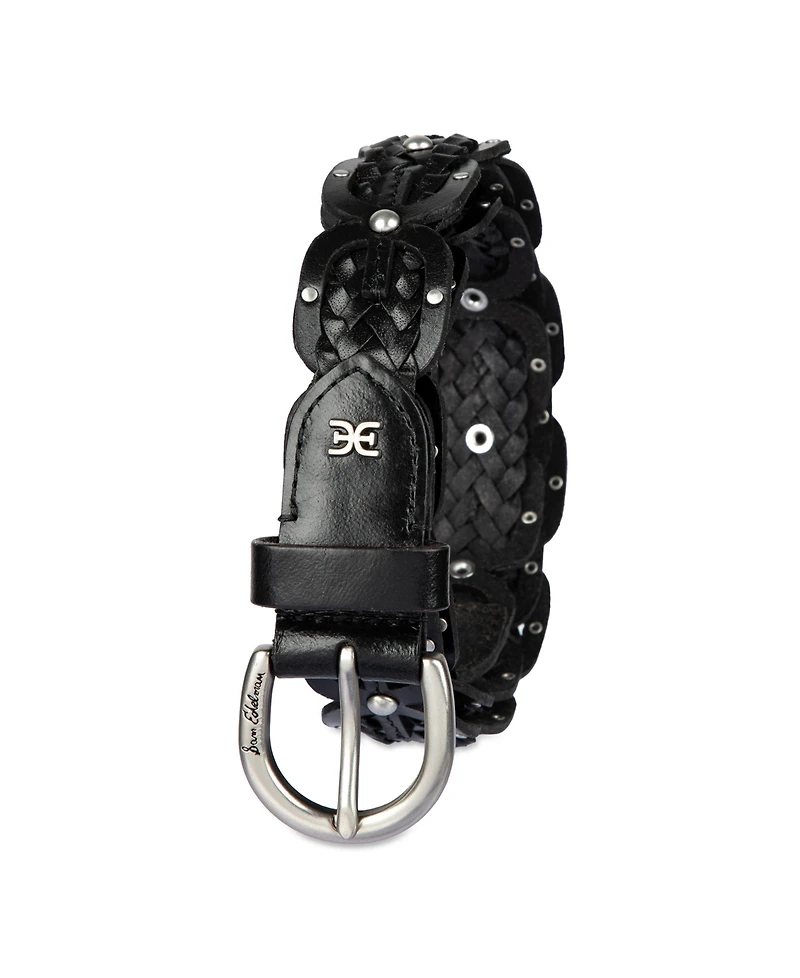 Sam Edelman Women's Western Double-e Link Braided Leather Belt