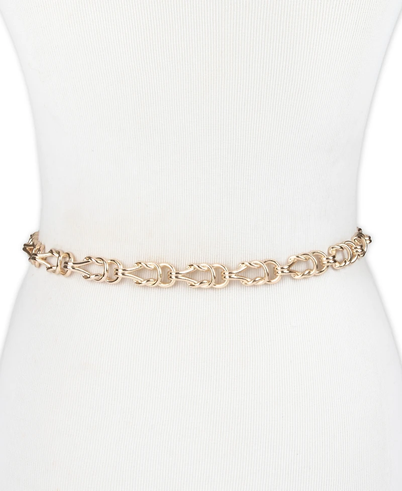 Sam Edelman Women's Fully Adjustable Knotted Logo Chain Belt