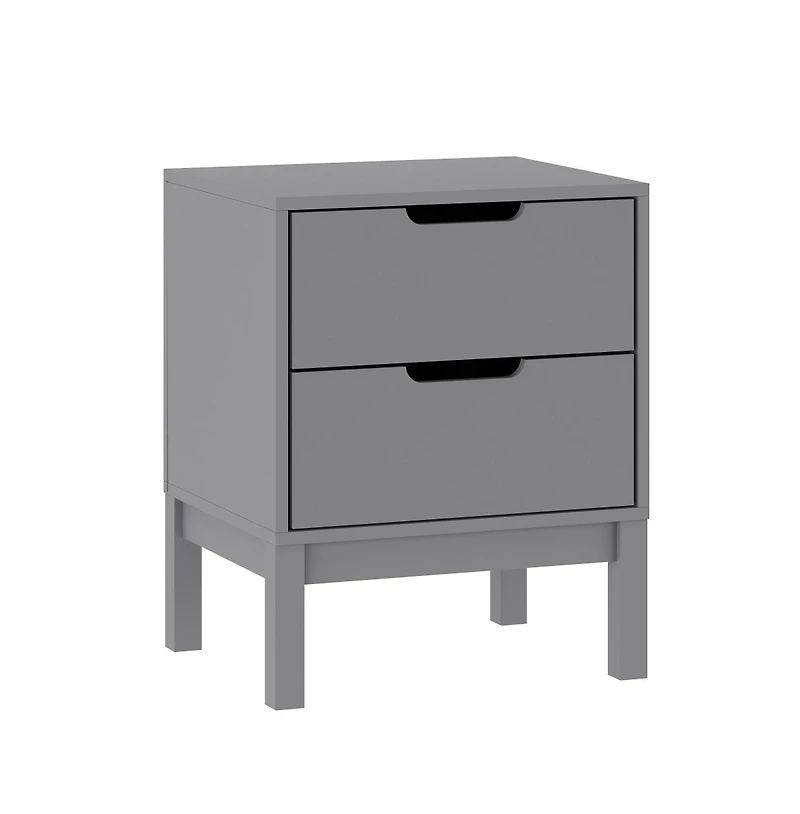 Samuel Kids Double-Drawer Night Stand With Solid Wood Frame