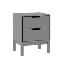 Samuel Kids Double-Drawer Night Stand With Solid Wood Frame