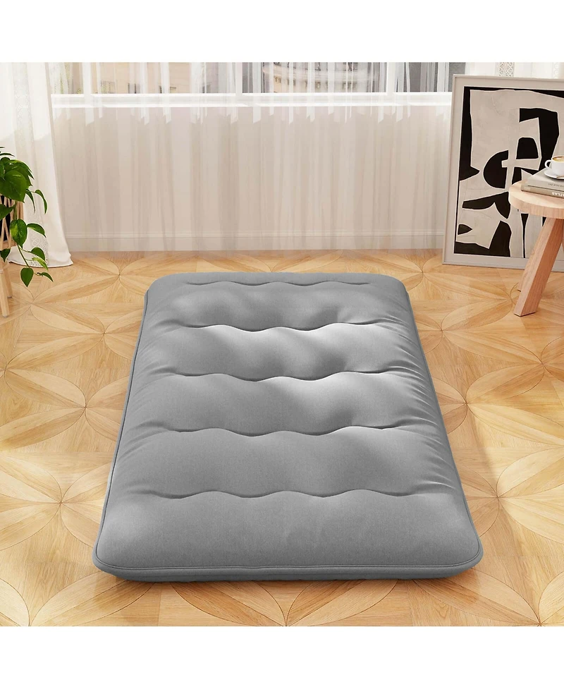 Twin Futon Mattress Japanese Floor Sleeping Pad Washable Cover Carry Bag