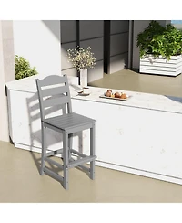 Counter Height Hdpe Bar Stool with Backrest and Footrest
