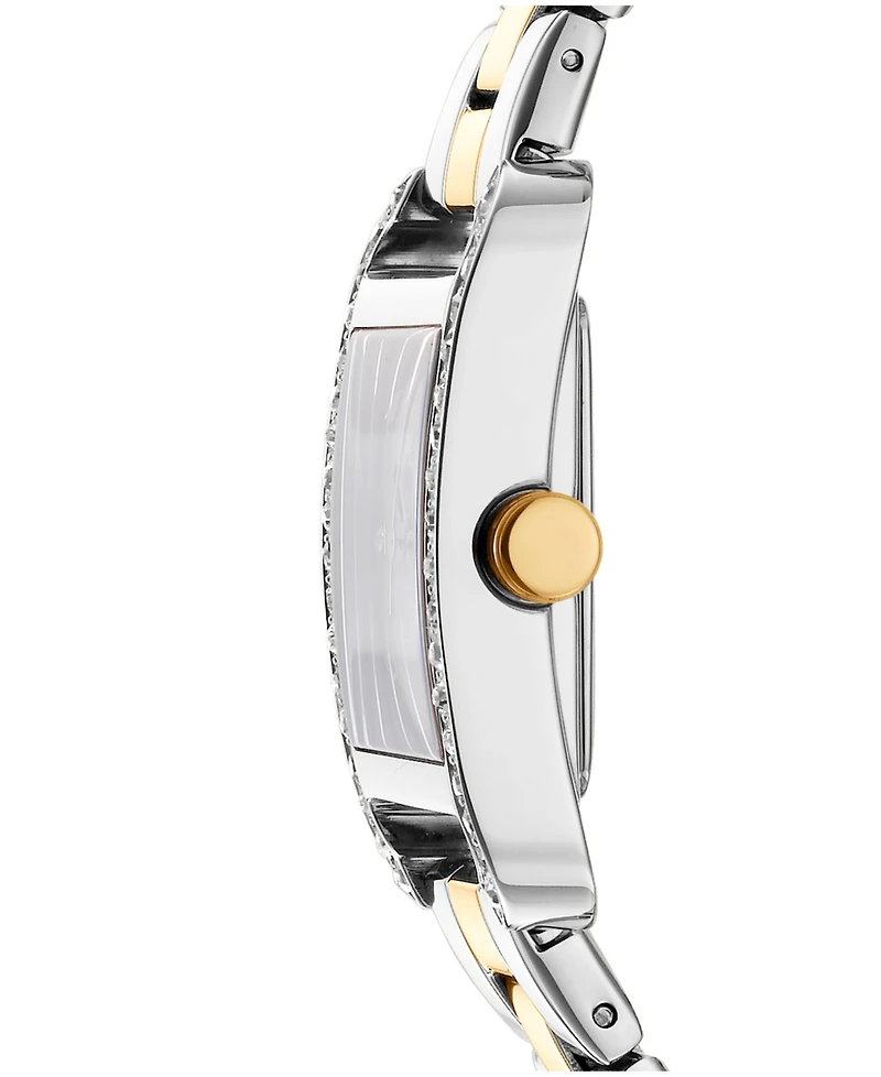 Dkny Women's City Glitz Silver Dial Gold-Two-Tone Stainless Steel Bracelet Watch 27x34.5mm