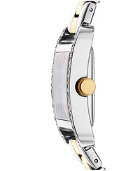 Dkny Women's City Glitz Silver Dial Gold-Two-Tone Stainless Steel Bracelet Watch 27x34.5mm