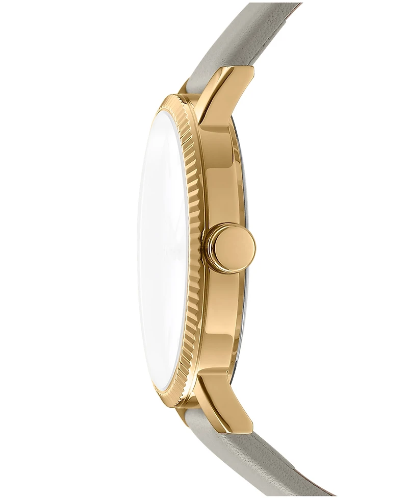 Dkny Women's Soho Maxi Brown Leather Strap Watch, 40mm