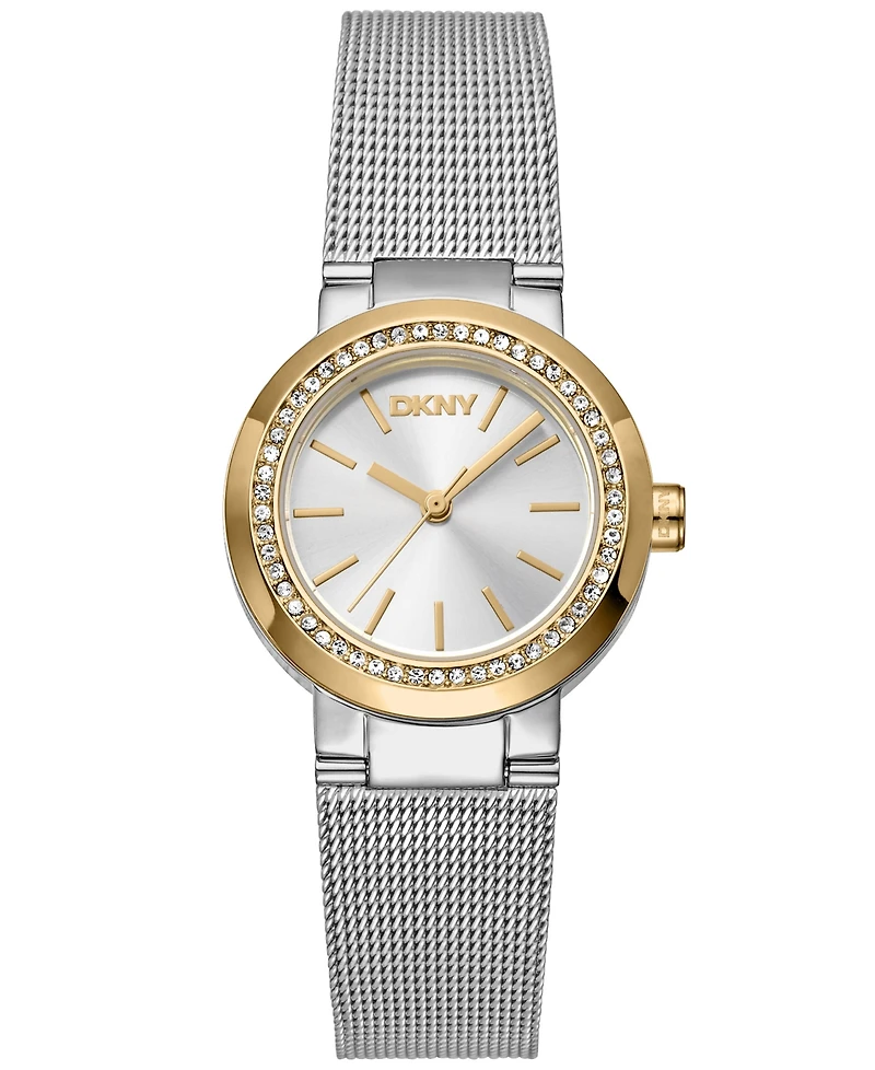 Dkny Women's Eastside Mini Silver Dial Gold Tone Case on Stainless Steel Bracelet Watch 28mm