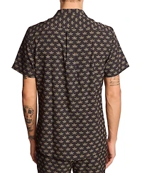 Paisley & Gray Men's Gilby Slim Fit Short Sleeve Printed Button-Front Swim Shirt