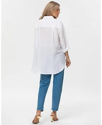 Pietro Brunelli Maternity Oversized Linen Blend Button-Front Lisa Shirt