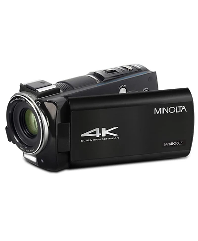Minolta MN4K100Z 28MP 4K Ultra Hd 3.5" Touchscreen Night Vision Camcorder, Black