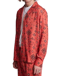 Paisley & Gray Men's Slim Fit Long Sleeve Printed Button Front Camp Shirt