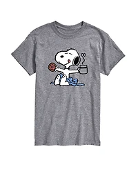 Airwaves Men's Peanuts Snoopy Coffee Short Sleeve T-Shirt