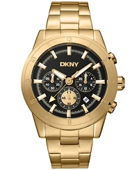Dkny Men's Bryant Park Chronograph Gold-Tone Stainless Steel Bracelet Watch, 44mm