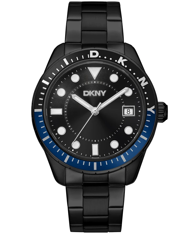 Dkny Men's Crosby Sport Black Stainless Steel Bracelet Watch, 42mm