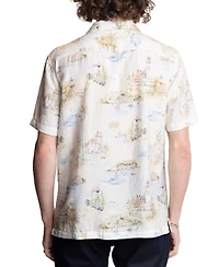 Paisley & Gray Men's Slim Fit Short Sleeve Scenic Print Button Front Camp Shirt