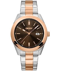 Dkny Men's Modernist Classics Brown Dial Gold Two-Tone Stainless Steel Bracelet Watch 40mm