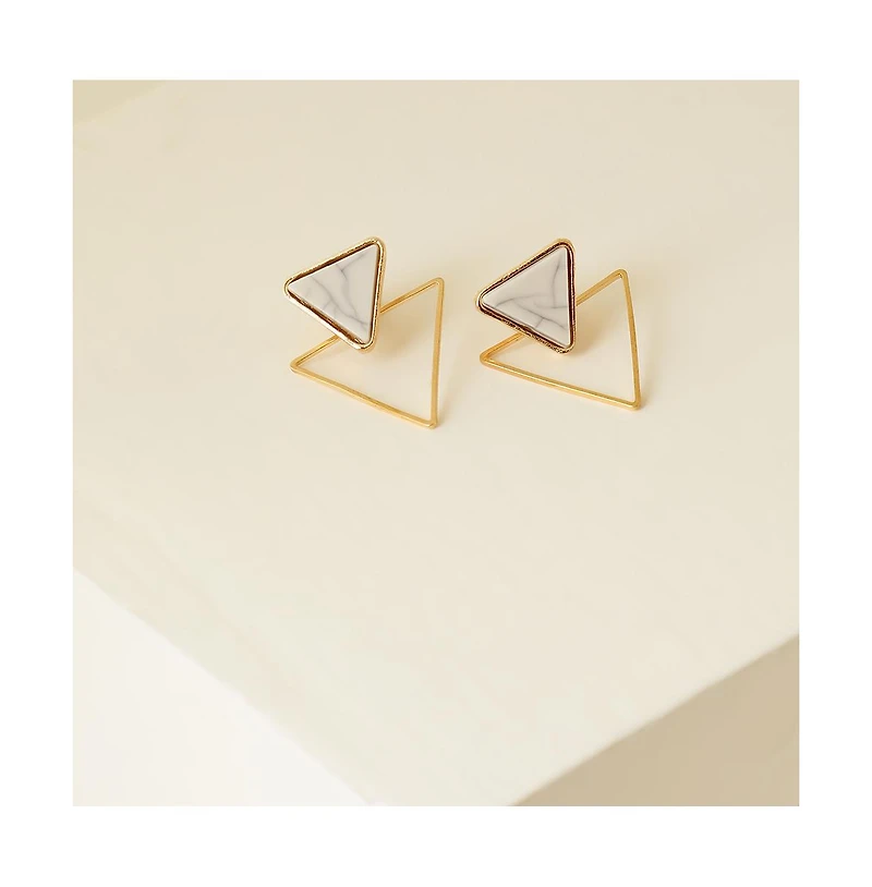 Sohi Women's Gold Plated Designer Stone Drop Earrings