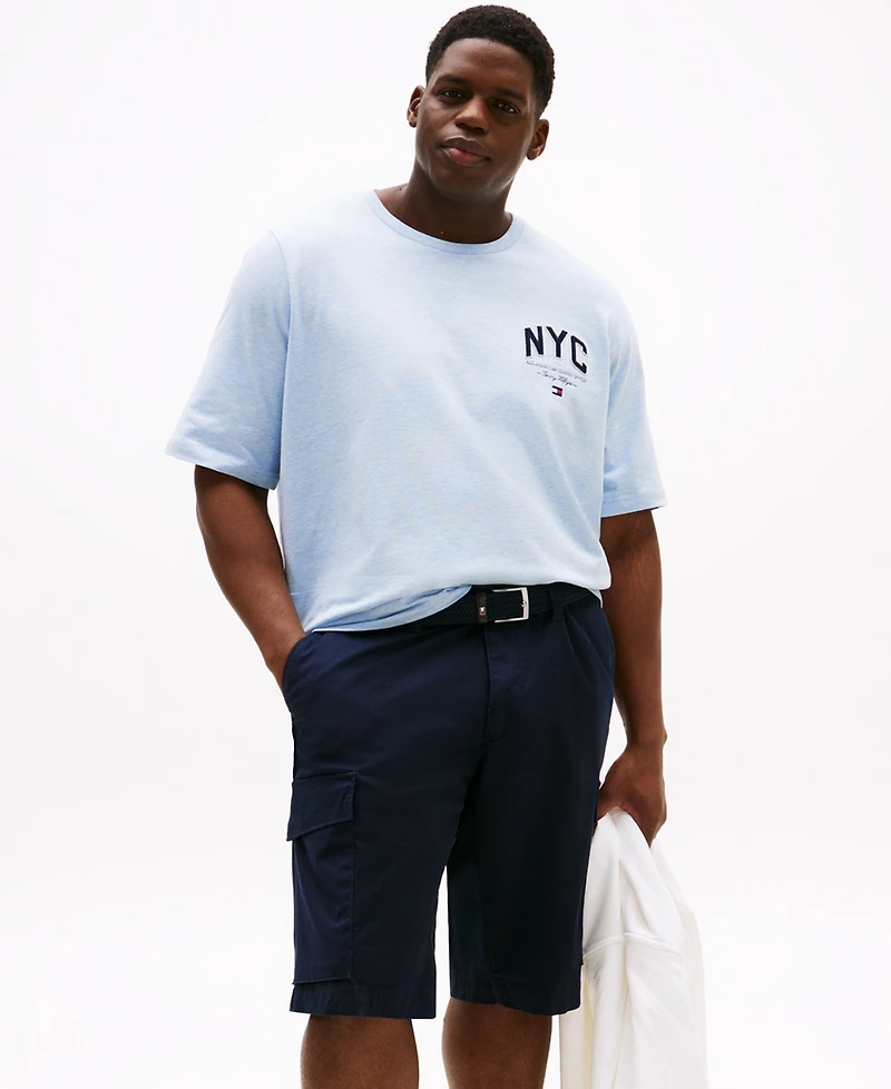 Tommy Hilfiger Men's Big & Tall Short Sleeve Crewneck Nyc Script Logo T-Shirt