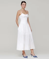 Avec Les Filles Women's Rosette-Trim Drop-Waist Midi Dress
