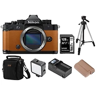 Nikon Z f Mirrorless Camera, Orange, Bundle with 128GB Memory Card, Shoulder Bag, En-EL15c Battery, Smart Charger Plate, Smart Charger Base, W49 Light