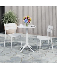 3-Piece Outdoor Resin Patio Bistro Set with Stackable Dining Chairs