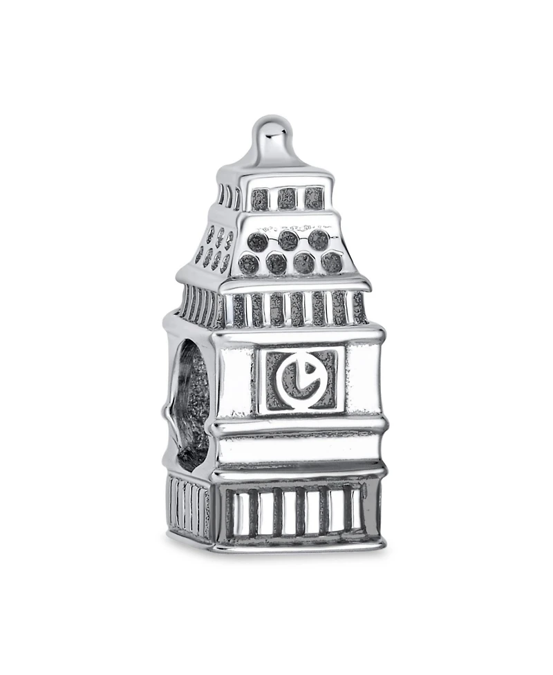 Bling Jewelry Set of 2 London Big Ben and Double Decker Bus Charm Bead Sterling Silver