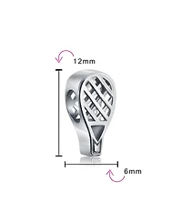 Bling Jewelry Set of 2 Sports Champion Trophy Dangle Tennis Racquet Charm Bead Sterling Silver