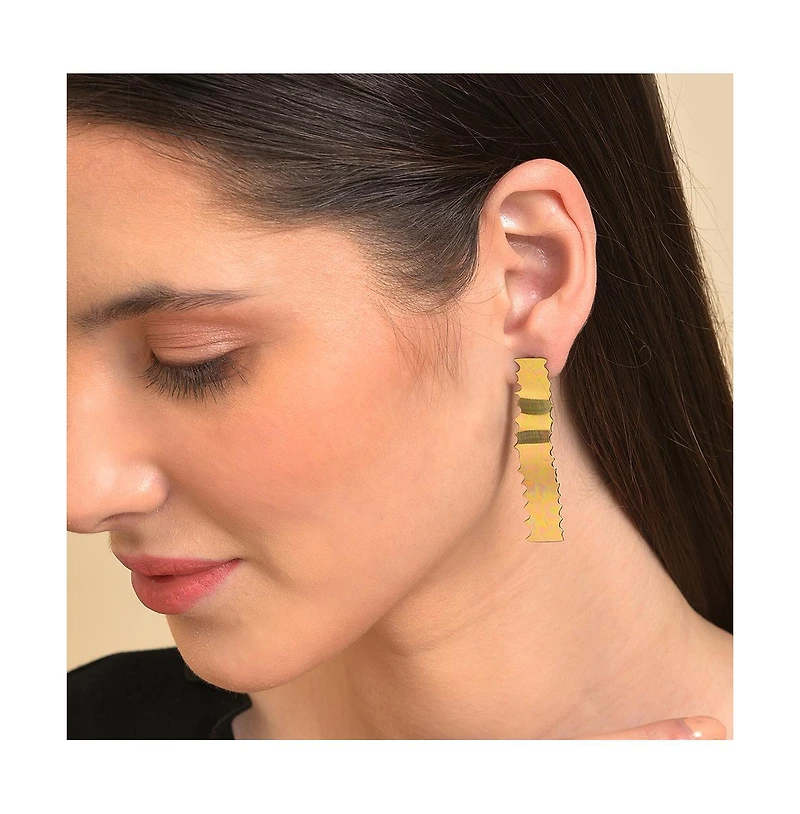 Sohi Women's Textured Hoop Earrings