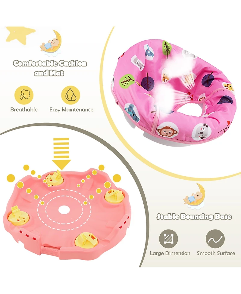 Costway Toddler 3-in-1 Activity Center Bouncing Saucer w/ 3-position