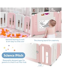 Costway Baby 16 Panels Safety Playpen Safety Activity Play Center