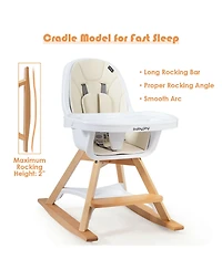Costway Toddler 3-in-1 Convertible Wooden High Chair Tray Adjustable Legs