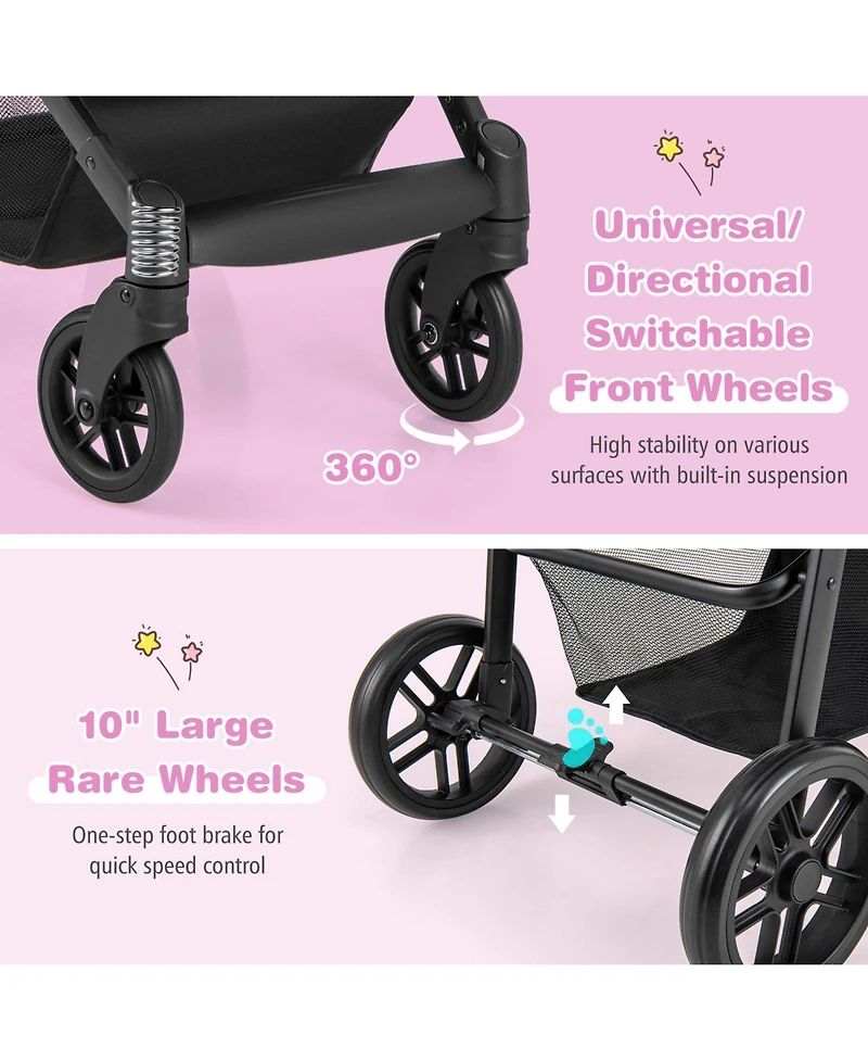 Costway Baby 2 In1 Foldable Stroller Travel Newborn