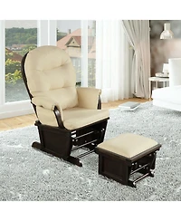 Costway Baby Nursery Relax Rocker Rocking Chair Glider & Ottoman Set w/Cushion