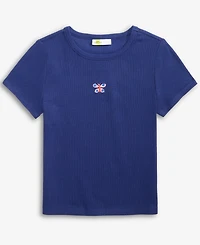 Epic Threads Little & Big Girls Butterfly Embroidered Ribbed T-Shirt, Exclusively at Macy's