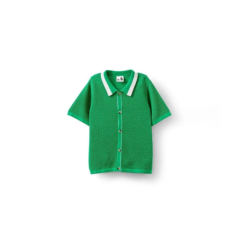 Cotton On Little Boys Little/Big Knitted Short Sleeve Shirt