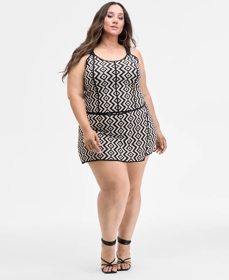 Nina Parker Trendy Plus Geo-Knit Tank