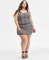 Nina Parker Trendy Plus Geo-Knit Tank