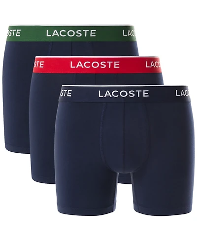 Lacoste Men's 3-Pack Regular Fit Logo Waistband Boxer Briefs