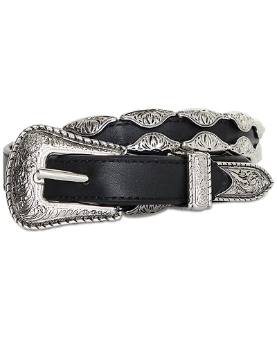 Good American Women's Skinny Faux-Leather Western Belt