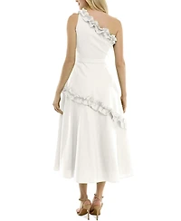 Taylor Women's Ruffled A-Line One-Shoulder Dress