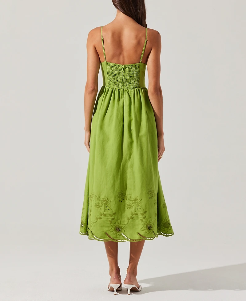 Astr the Label Women's Kaidi Embroidered Midi Dress