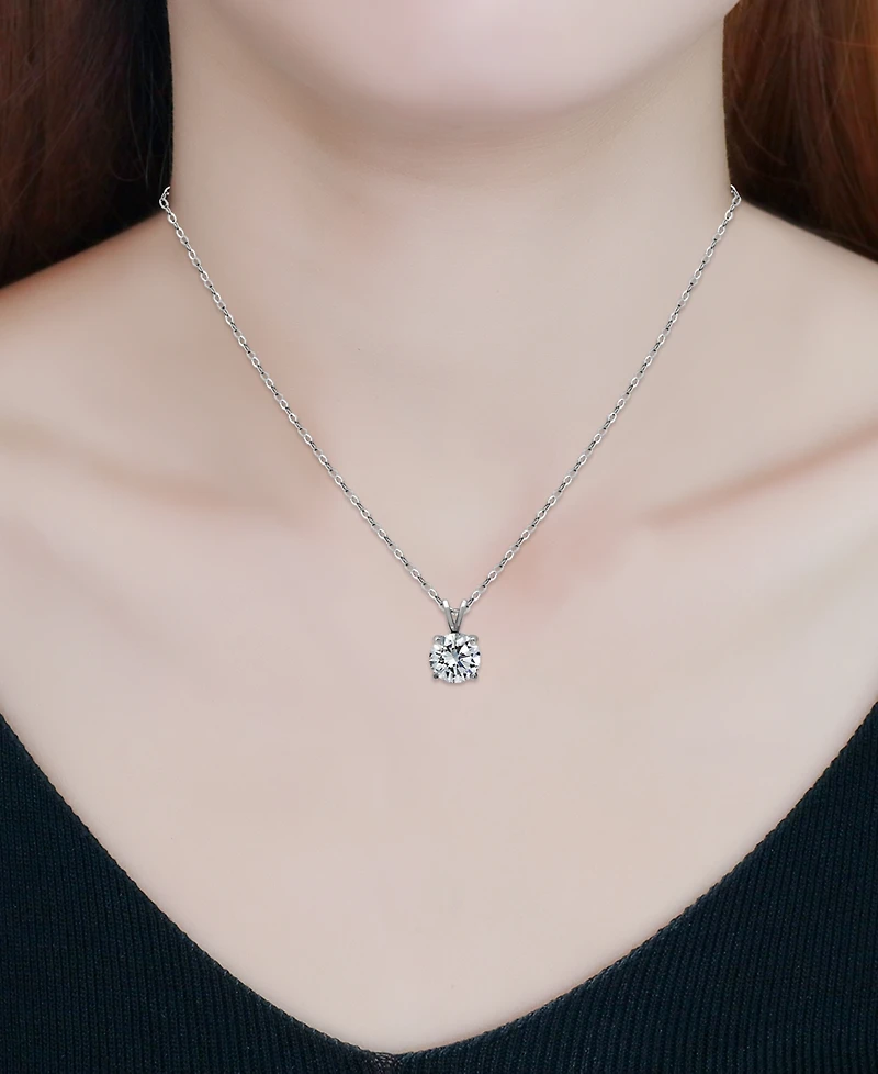 Giani Bernini Cubic Zirconia Solitaire Pendant Necklace in 18k Gold-Plated Sterling Silver (also in Sterling Silver), 16" + 2" extender, Exclusively a