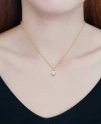 Giani Bernini Cubic Zirconia Heart Pendant Necklace 18k Yellow Gold over Sterling Silver (also Silver), 16" + 2" extender, Exclusively