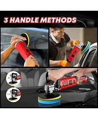 Silvel Buffer Polisher, 1600W 7 Inch/6 Inch Polisher for Car Detailing, Wax Machine, 7 Variable Speed, with 6 Foam Pads, 3 Wool Pads, Packaging Bag, f